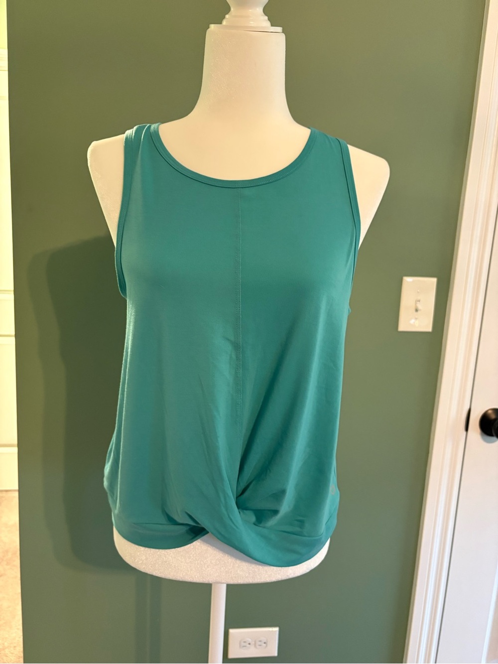 GAP Teal Twist-Front Athletic Tank Top